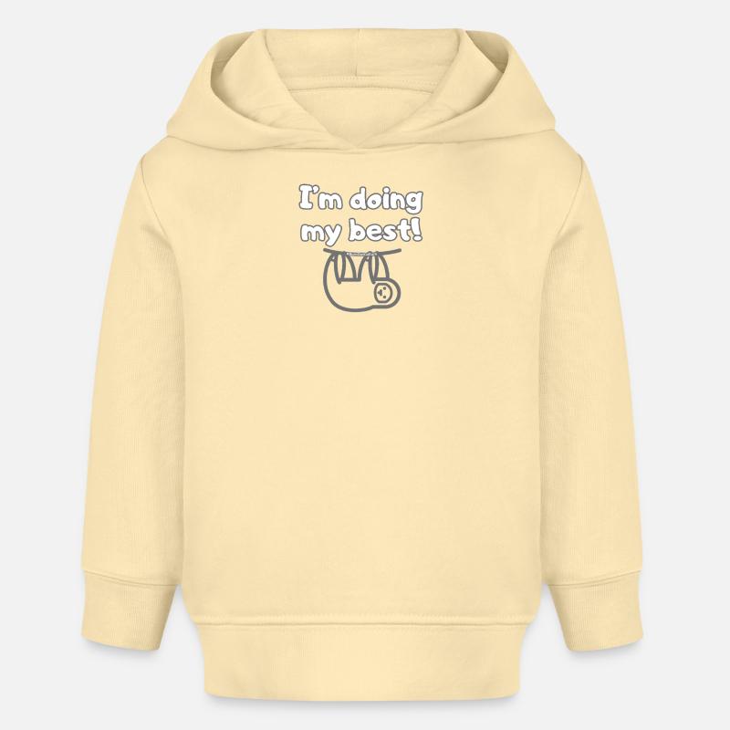 Je fais mon meilleur t-shirt - Déclaration anti-burnout - Sweat à capuche bébé bio Stanley/Stella - crème