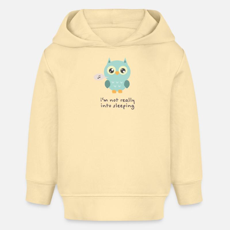 Conception de hibou - Sweat à capuche bébé bio Stanley/Stella - crème