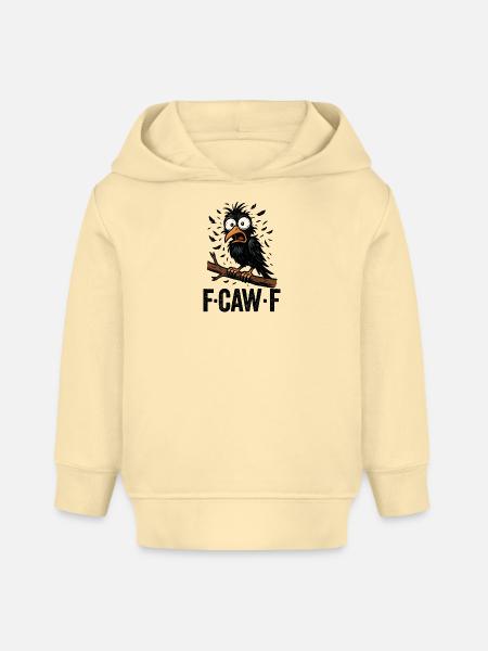 Schwarze Krähe F-CAW-F- Black Crow - Baby Organic Hoodie Baby Cruiser von Stanley/Stella - Creme