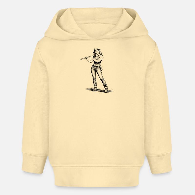 Flûtiste au look vintage - Sweat à capuche bébé bio Stanley/Stella - crème
