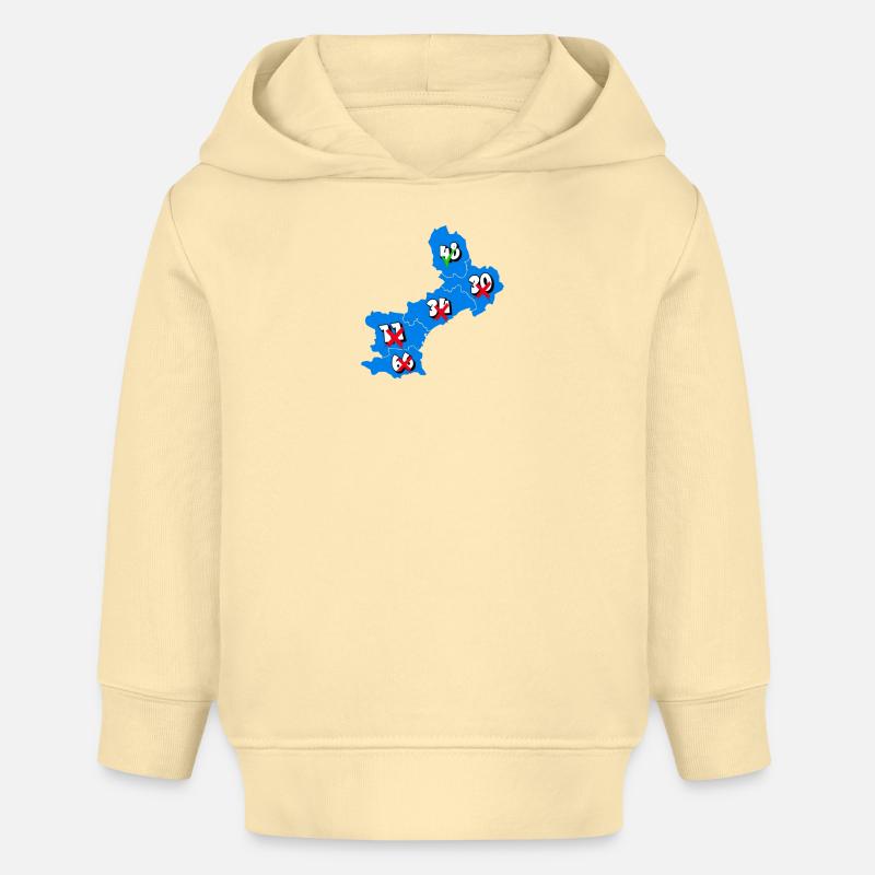 Région Languedoc Roussillon - Sweat à capuche bébé bio Stanley/Stella - crème