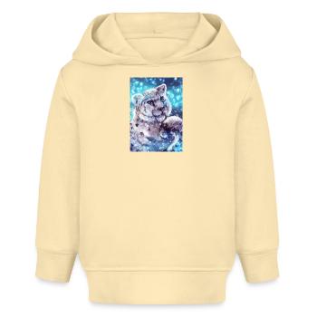 Schneeleopard Poster - Baby Organic Hoodie Baby Cruiser von Stanley/Stella - Creme - Vorne