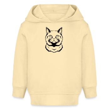 Britisch Kurzhaar Katze schwarz - Baby Organic Hoodie Baby Cruiser von Stanley/Stella - Creme - Vorne