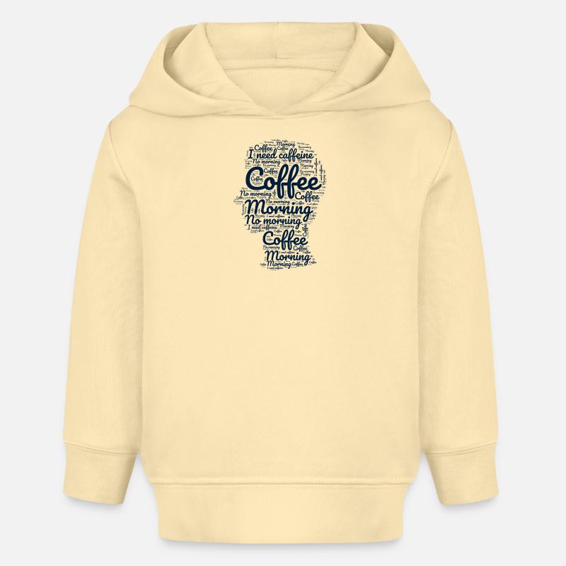 Le cœur du café : la typographie du matin - Sweat à capuche bébé bio Stanley/Stella - crème