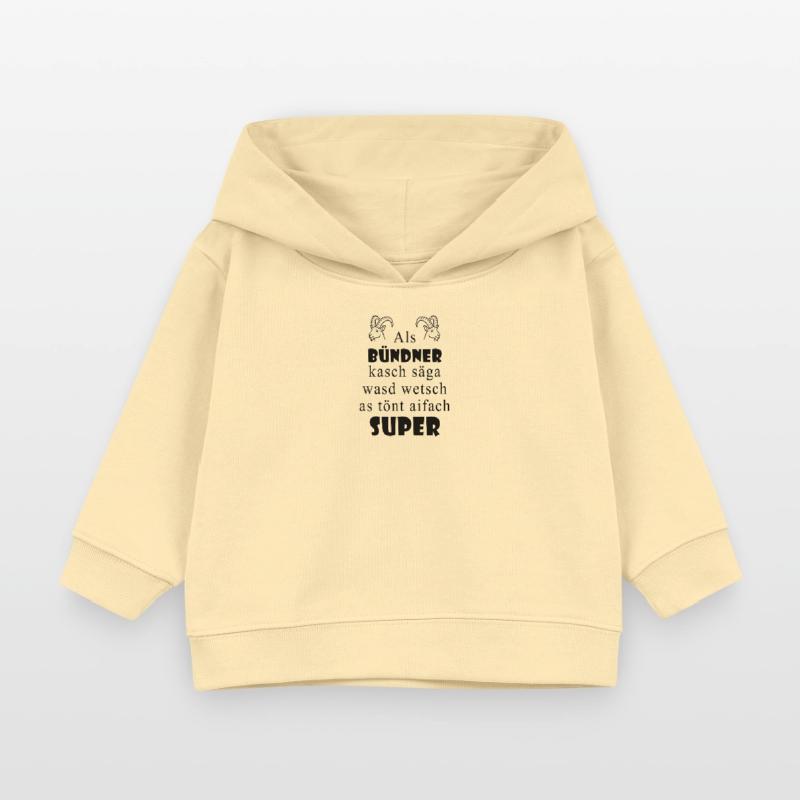 Dialecte des Grisons Super expression Sweat à capuche bébé bio Stanley/Stella