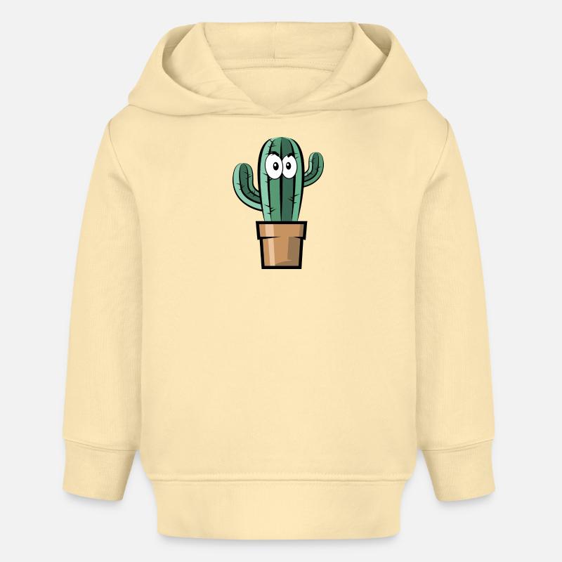 Comic Cactus Symbol Gift Idea Comic Fun Cactus - Baby Organic Hoodie by Stanley/Stella - cream