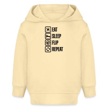 Eat - Sleep - Bottle Flip - Repeat - Sweat à capuche bébé bio Stanley/Stella - crème - Devant