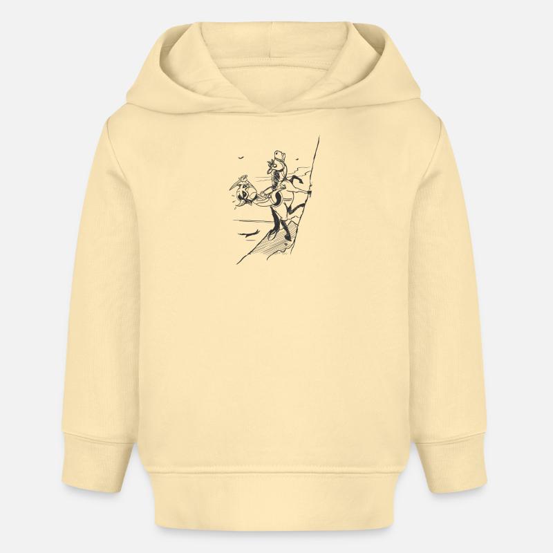 Ascension sur falaise — silhouette graphique - Sweat à capuche bébé bio Stanley/Stella - crème