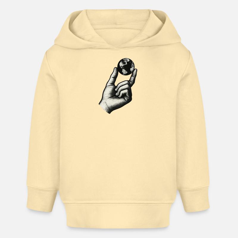 Petit Monde, Terre - Sweat à capuche bébé bio Stanley/Stella - crème