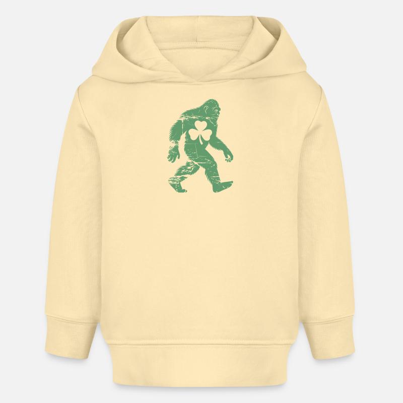 Le trèfle du Bigfoot de la Saint-Patrick - Sweat à capuche bébé bio Stanley/Stella - crème