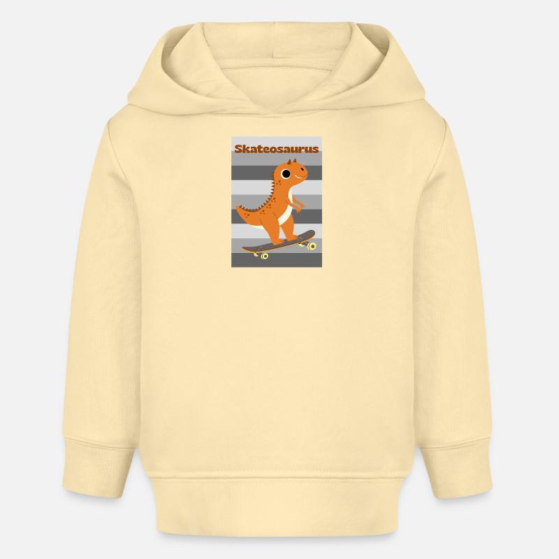 Skateosaurus - Sweat à capuche bébé bio Stanley/Stella - crème