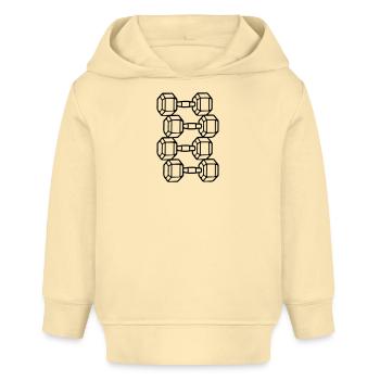 Hanteln Symbol Gewichte Training - Baby Organic Hoodie Baby Cruiser von Stanley/Stella - Creme - Vorne
