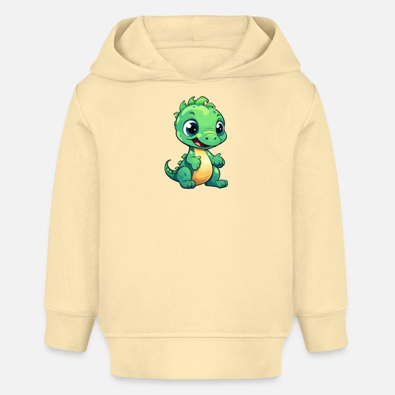 Mignon bébé dinosaure souriant - Sweat à capuche bébé bio Stanley/Stella - crème