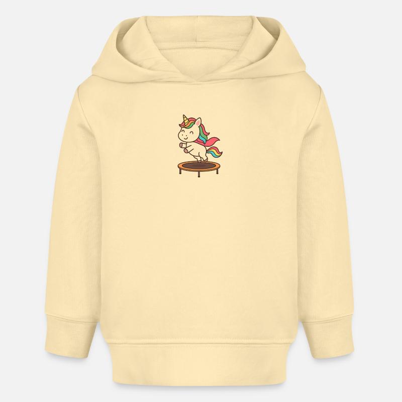 Trampoline Licorne Jumping Magic - Sweat à capuche bébé bio Stanley/Stella - crème