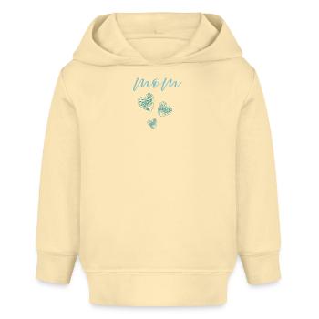 T-shirt cadeau mignon d’amour des cœurs de maman - Sweat à capuche bébé bio Stanley/Stella - crème - Devant