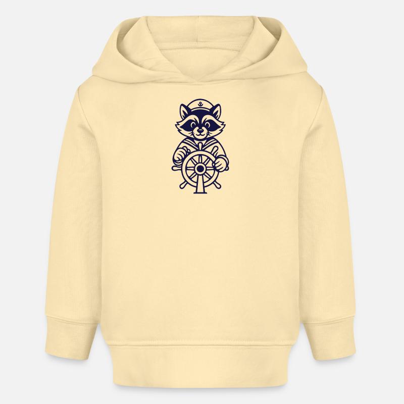 Raton Capitaine au Gouvernail - Sweat à capuche bébé bio Stanley/Stella - crème