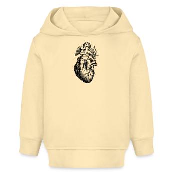 Ange vintage romantique sur cœur avec une flèche - Sweat à capuche bébé bio Stanley/Stella - crème - Devant