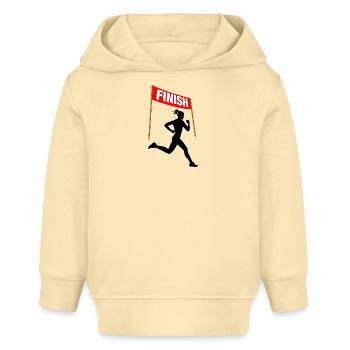 Arrivée coureuse – Victoire marathon - Sweat à capuche bébé bio Stanley/Stella - crème - Devant