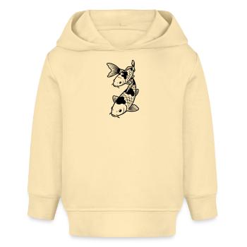 carpe koi - Sweat à capuche bébé bio Stanley/Stella - crème - Devant