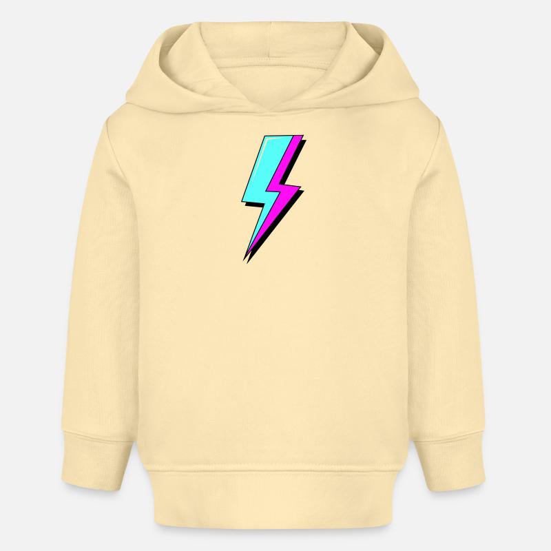 Éclair au néon psychédélique - Sweat à capuche bébé bio Stanley/Stella - crème