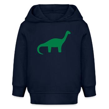 Children's T-Shirt Dinosaur Brontosaurus - Baby Organic Hoodie by Stanley/Stella - navy - Front