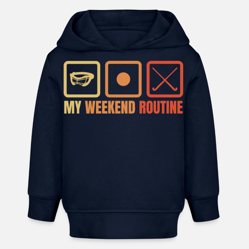 Fin de semaine des joueurs de hockey - Sweat à capuche bébé bio Stanley/Stella - bleu marine
