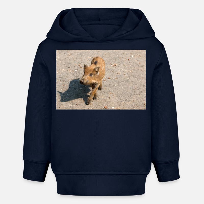 Sanglier (Sus scrofa) dans la forêt - Sweat à capuche bébé bio Stanley/Stella - bleu marine
