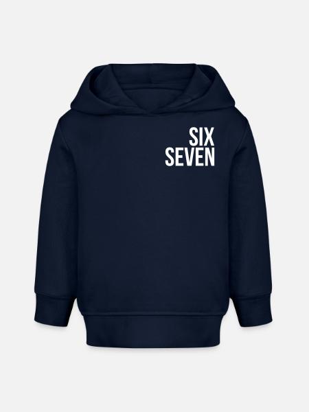 67 texte « six sept » - Sweat à capuche bébé bio Stanley/Stella - bleu marine