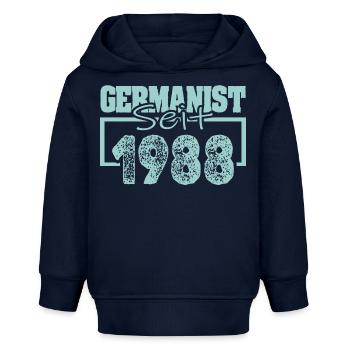 Germaniste 1988 - Sweat à capuche bébé bio Stanley/Stella - bleu marine - Devant