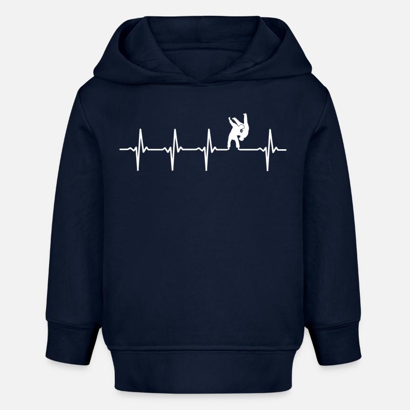 Judo battement de coeur judoka - Sweat à capuche bébé bio Stanley/Stella - bleu marine