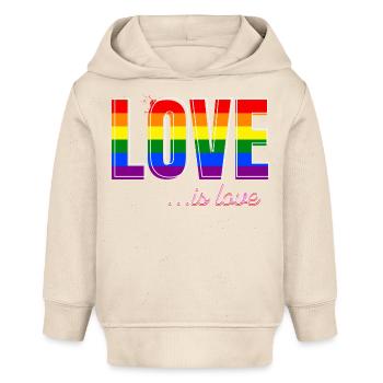 L’amour est l’amour @ Markus - Sweat à capuche bébé bio Stanley/Stella - écru doux - Devant