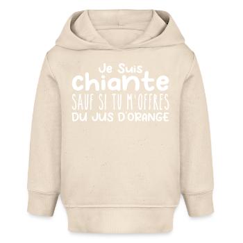 Frau, die Orangensaft liebt. Lustiger Design-Humor - Baby Organic Hoodie Baby Cruiser von Stanley/Stella - Natur - Vorne