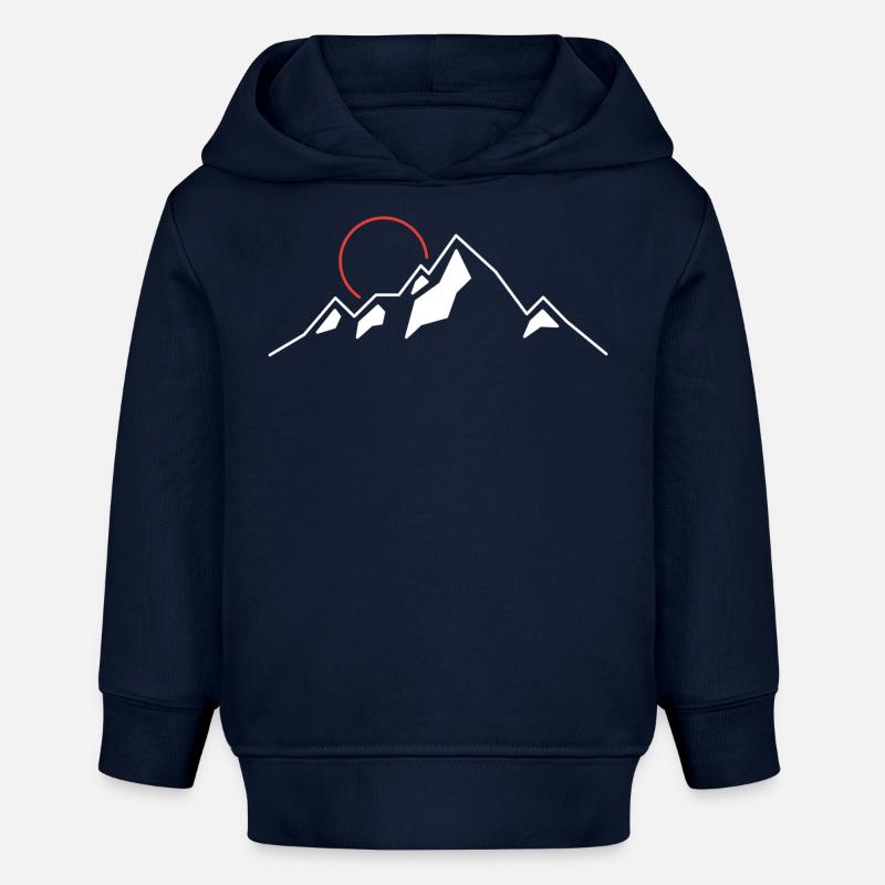 Soleil pourpre sur les sommets alpins - Sweat à capuche bébé bio Stanley/Stella - bleu marine