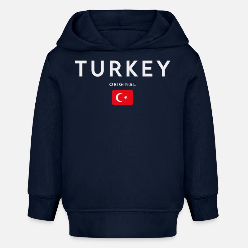 Drapeau de la Turquie, fierté turque - Sweat à capuche bébé bio Stanley/Stella - bleu marine