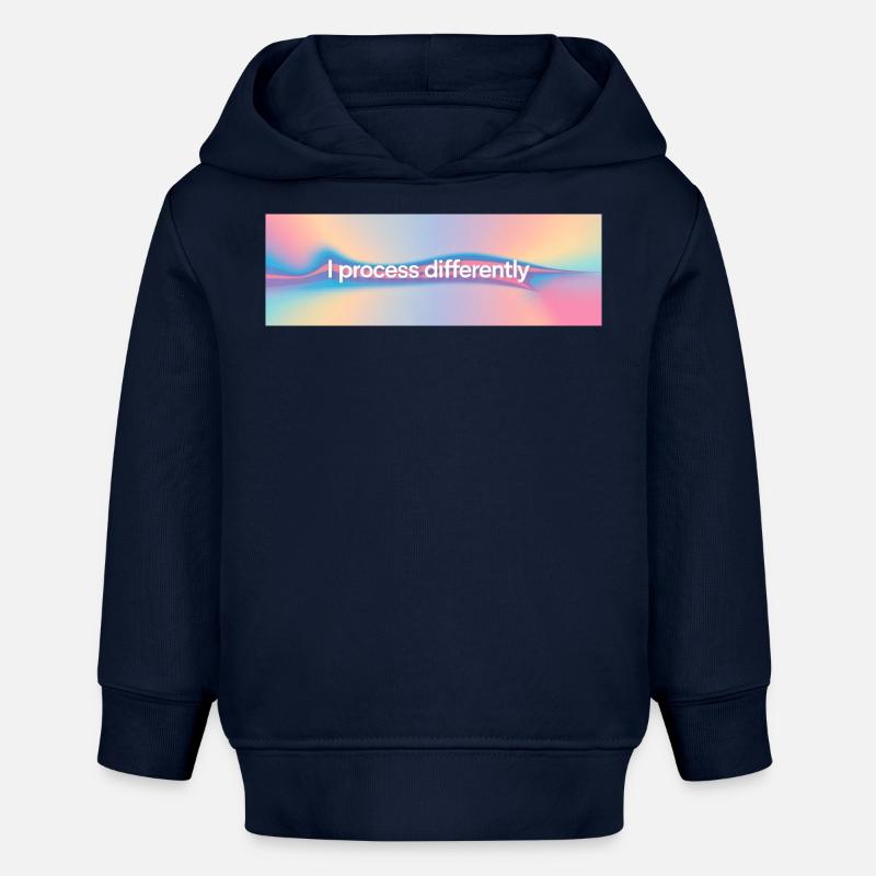 Je traite différemment - Sweat à capuche bébé bio Stanley/Stella - bleu marine