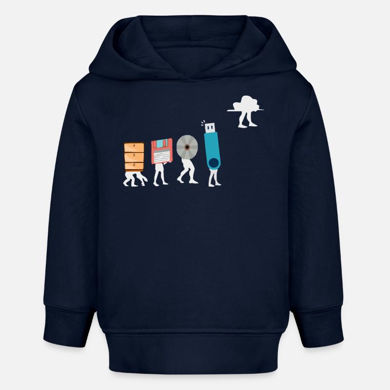 Programmeur drôle de données en informatique en nuage logiciel d’IA - Sweat à capuche bébé bio Stanley/Stella - bleu marine