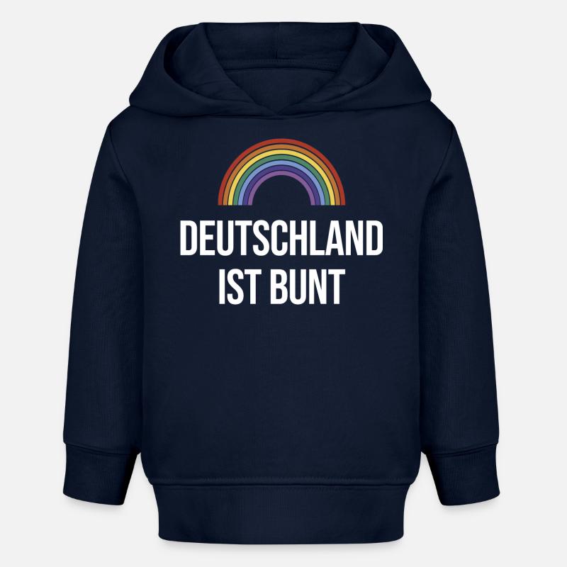 L’Allemagne est colorée aux couleurs de l’arc-en-ciel - Sweat à capuche bébé bio Stanley/Stella - bleu marine