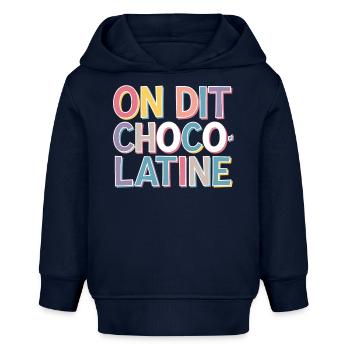 On dit chocolatine - Sweat à capuche bébé bio Stanley/Stella - bleu marine - Devant