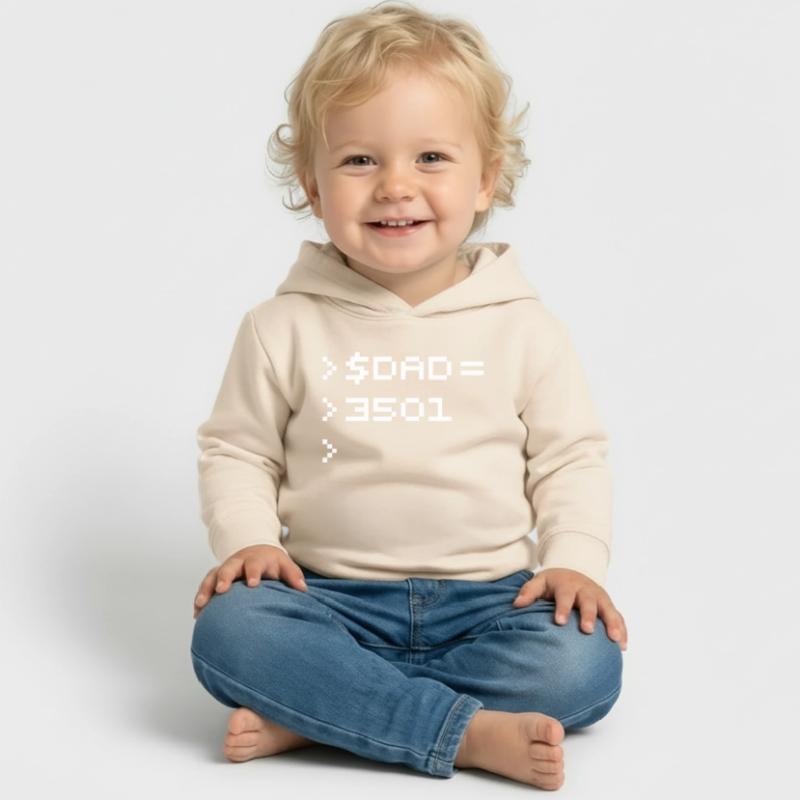DAD 8-Bit Code Nerd Pixel Terminal Retro Baby Organic Hoodie by Stanley/Stella