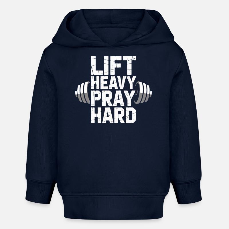 Motif de Fitness Lourd, Prie Dur - Sweat à capuche bébé bio Stanley/Stella - bleu marine