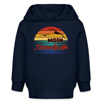 Moin Küstenkinder mit Möwe im Retro Style - Baby Organic Hoodie Baby Cruiser von Stanley/Stella - Navy - Vorne