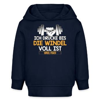 Ich drücke bis die Windel voll ist | Schmusen Baby - Baby Organic Hoodie Baby Cruiser von Stanley/Stella - Navy - Vorne