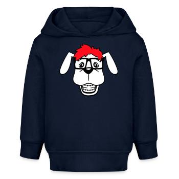 chien nerd hornglasses geek bretelles intelligent drôle - Sweat à capuche bébé bio Stanley/Stella - bleu marine - Devant
