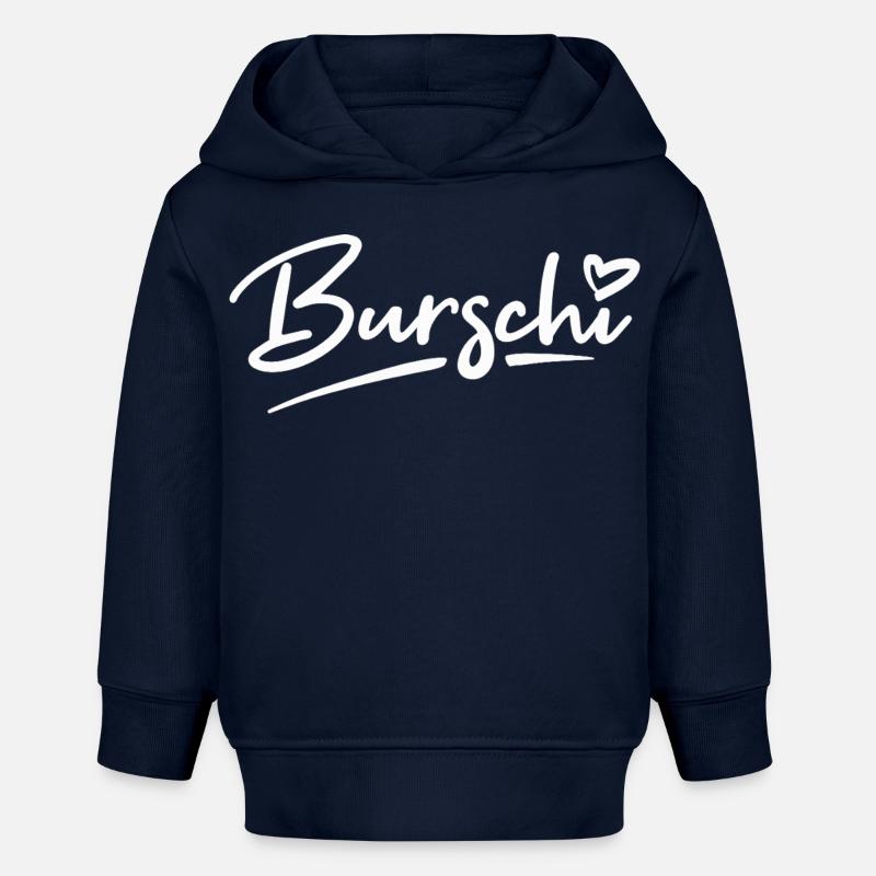 Garçon / Garçon / Garçon / Enfant / Naissance / Lettrage - Sweat à capuche bébé bio Stanley/Stella - bleu marine