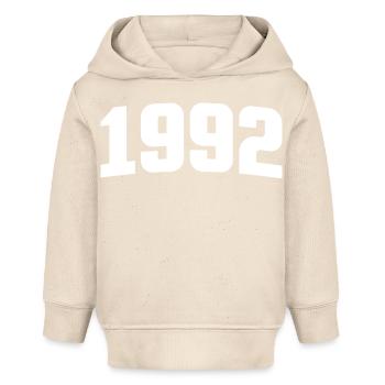 Année 1992, 30 ans, cadeau de 30e anniversaire - Sweat à capuche bébé bio Stanley/Stella - écru doux - Devant