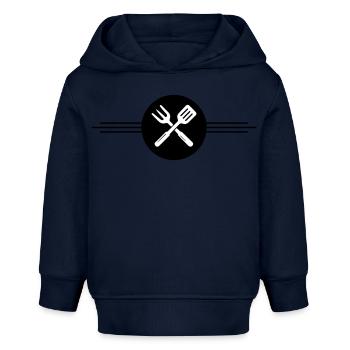 Grill Besteck Symbol - Baby Organic Hoodie Baby Cruiser von Stanley/Stella - Navy - Vorne