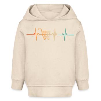 Battement de cœur panier - Sweat à capuche bébé bio Stanley/Stella - écru doux - Devant