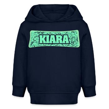 Kiara comme nom de naissance - Sweat à capuche bébé bio Stanley/Stella - bleu marine - Devant