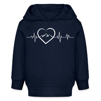 Herzschlag Berg - Baby Organic Hoodie Baby Cruiser von Stanley/Stella - Navy - Vorne