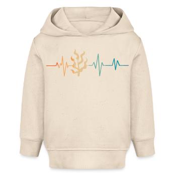 Retro Heartbeat Aquatic Plant - Baby Organic Hoodie by Stanley/Stella - soft Ecru - Front